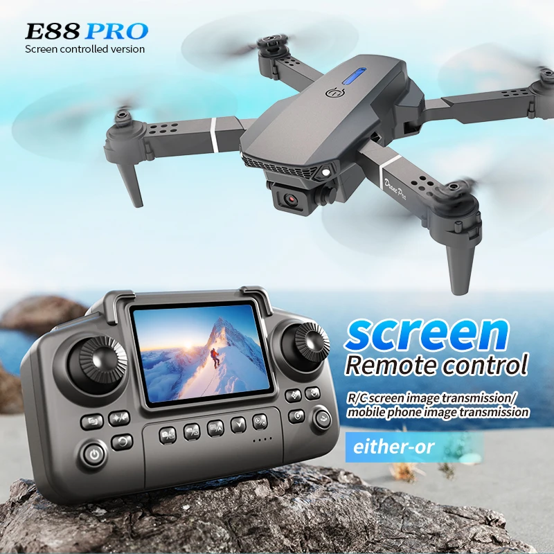Drone Rc Helicopter With Camera - Drone professionnel E88 PRO avec écran,