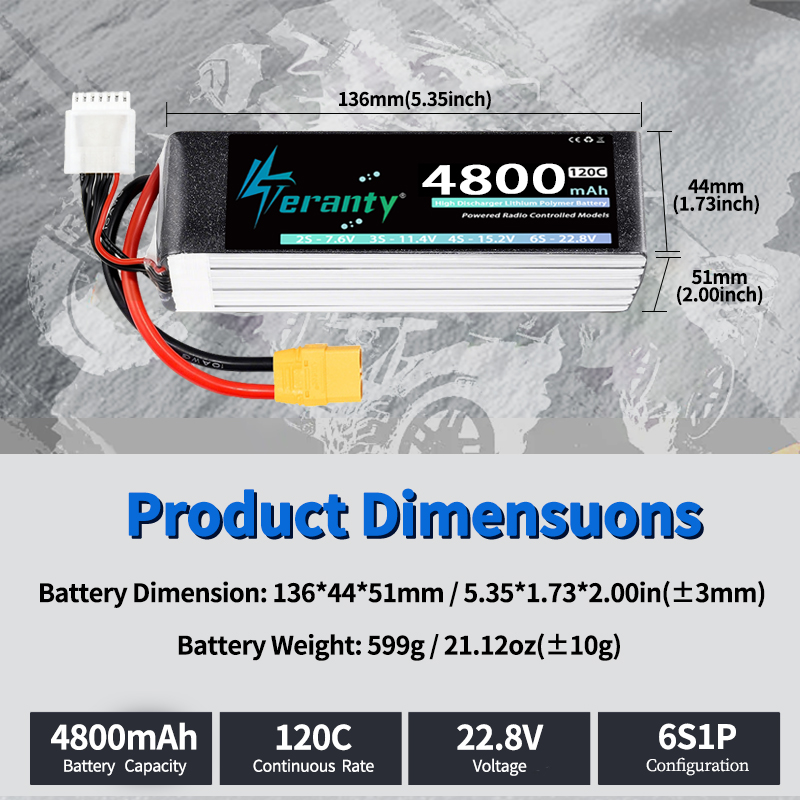 Batterie Lipo TERANTY 6S 4800m - Drone Rc Link avis et prix