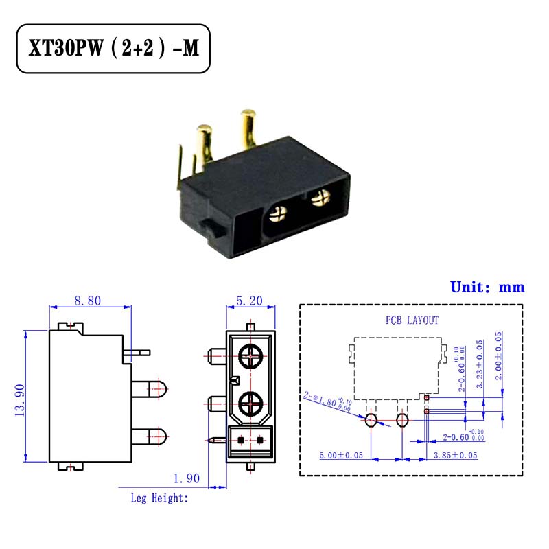 5 pièces Amass XT30(2+2)-F XT3 - Drone Rc Link avis et prix