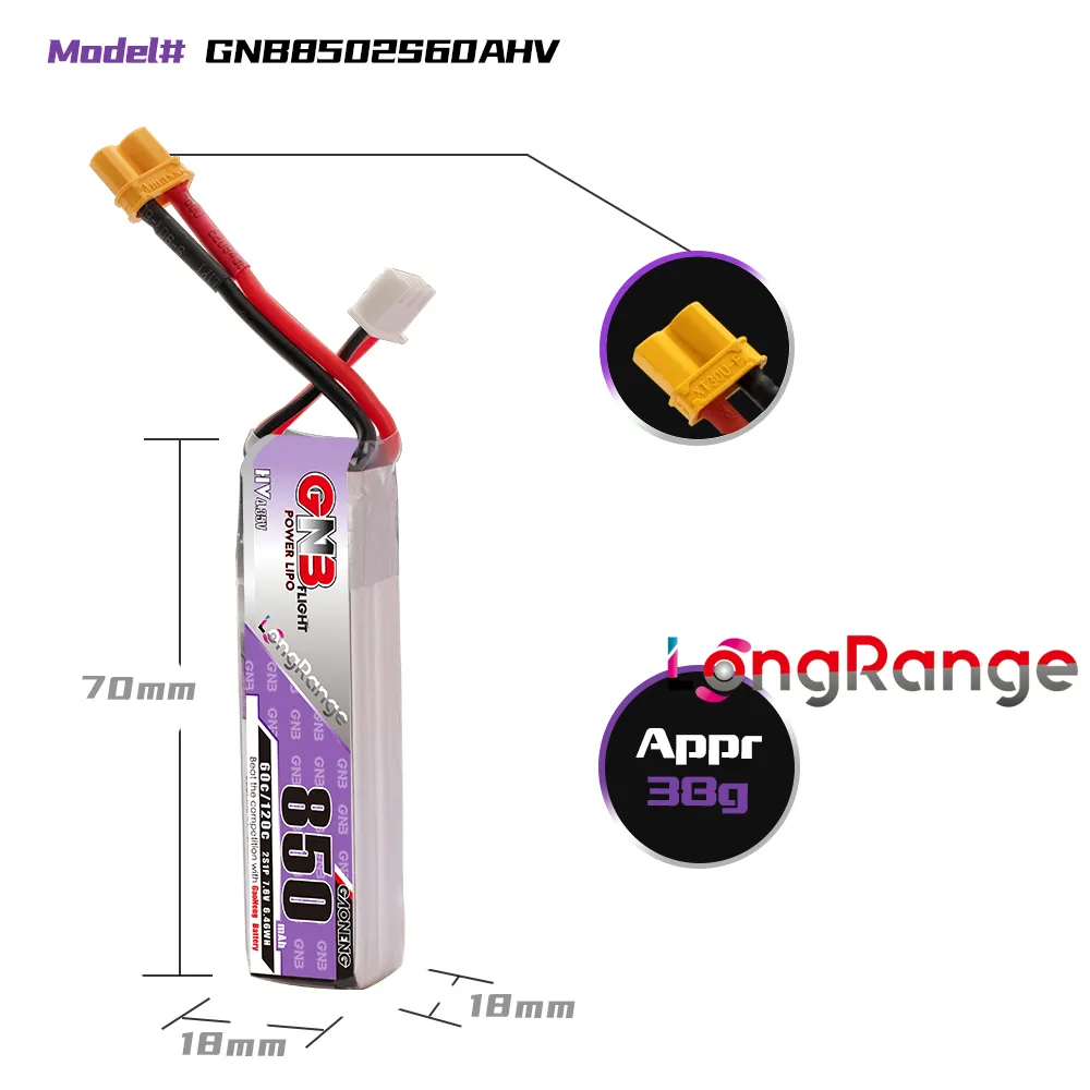 GAONENG GNB LiPo batterie 850m - Drone Rc Link avis et prix