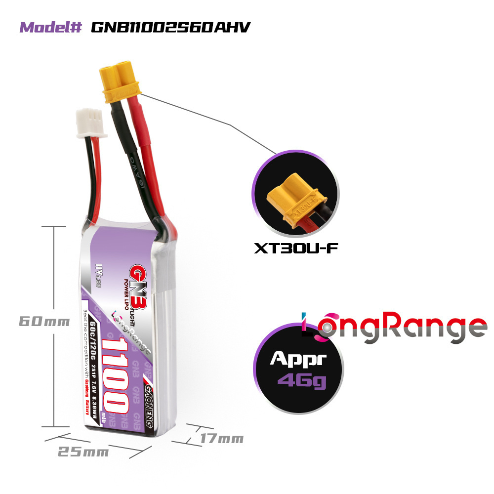 GNB 1100mAh 2S 3S 4S 6S 60C/12 - Drone Lipo Battery avis et prix