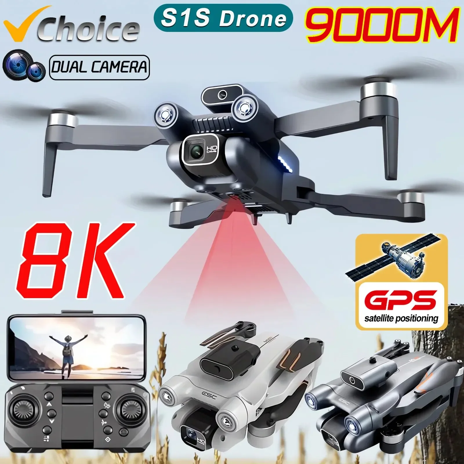 Drone S1S sans balais, caméra  - Drone Rc S1S avis et prix